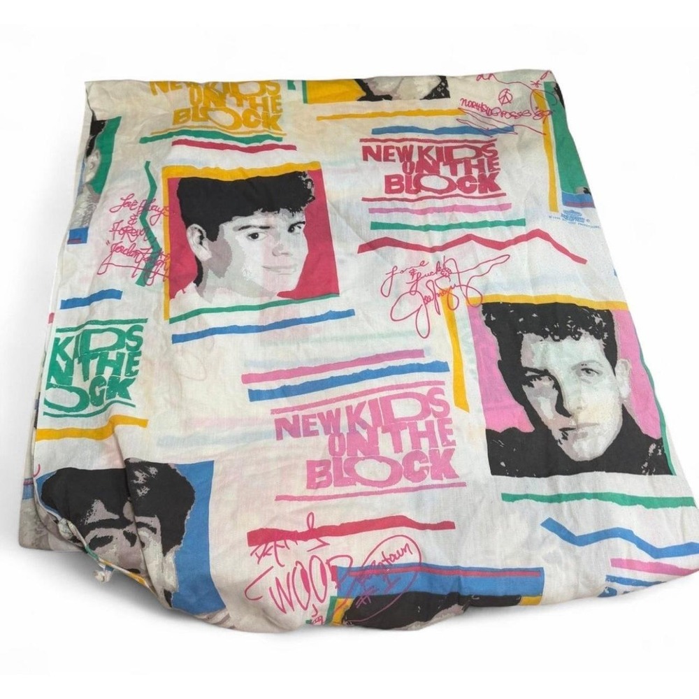 Vintage 1990 New Kids on the Block NKOTB Twin Fitted Sheet Bedding